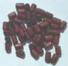 50 9x6mm Mahogany Tubes (3mm hole) Wood Beads